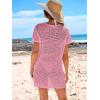 imageANRABESS Swimsuit Cover Up for Women 2026 Crochet Bathing Suit Swimwear Mesh Knit Beach Dress Summer Vacation ClothesPink