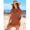 imageANRABESS Swimsuit Cover Up for Women 2026 Crochet Bathing Suit Swimwear Mesh Knit Beach Dress Summer Vacation ClothesRust