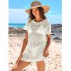 imageANRABESS Swimsuit Cover Up for Women 2026 Crochet Bathing Suit Swimwear Mesh Knit Beach Dress Summer Vacation ClothesWhite