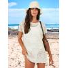 imageANRABESS Swimsuit Cover Up for Women 2026 Crochet Bathing Suit Swimwear Mesh Knit Beach Dress Summer Vacation ClothesWhite
