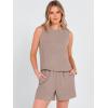 imageANRABESS Two Piece Sets for Women Summer Casual Sleeveless Tank Top Matching Shorts Lounge Sets Pajamas 2026 Trendy ClothesLight Camel