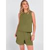 imageANRABESS Two Piece Sets for Women Summer Casual Sleeveless Tank Top Matching Shorts Lounge Sets Pajamas 2026 Trendy ClothesOlive Green