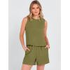 imageANRABESS Two Piece Sets for Women Summer Casual Sleeveless Tank Top Matching Shorts Lounge Sets Pajamas 2026 Trendy ClothesOlive Green