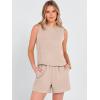 imageANRABESS Two Piece Sets for Women Summer Casual Sleeveless Tank Top Matching Shorts Lounge Sets Pajamas 2026 Trendy ClothesParchment
