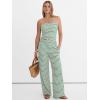 imageANRABESS Women 2 Piece Sets Summer Striped Outfits Matching Tube Top Wide Leg Lounge Pants 2026 Travel Beach Vacation ClothesBeige Green Stripe