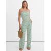 imageANRABESS Women 2 Piece Sets Summer Striped Outfits Matching Tube Top Wide Leg Lounge Pants 2026 Travel Beach Vacation ClothesBeige Green Stripe