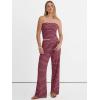 imageANRABESS Women 2 Piece Sets Summer Striped Outfits Matching Tube Top Wide Leg Lounge Pants 2026 Travel Beach Vacation ClothesWine Red Pink Stripe