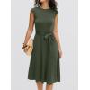 imageANRABESS Women Cap Sleeve Cocktail Party Semi Formal Midi Dress 2026 Summer Spring ALine Swing Wedding Guest Vintage DressesArmy Green