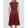 imageANRABESS Women Cap Sleeve Cocktail Party Semi Formal Midi Dress 2026 Summer Spring ALine Swing Wedding Guest Vintage DressesDark Red