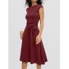 imageANRABESS Women Cap Sleeve Cocktail Party Semi Formal Midi Dress 2026 Summer Spring ALine Swing Wedding Guest Vintage DressesDark Red