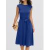 imageANRABESS Women Cap Sleeve Cocktail Party Semi Formal Midi Dress 2026 Summer Spring ALine Swing Wedding Guest Vintage DressesRoyal Blue