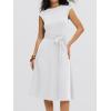imageANRABESS Women Cap Sleeve Cocktail Party Semi Formal Midi Dress 2026 Summer Spring ALine Swing Wedding Guest Vintage DressesWhite