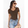 imageANRABESS Women Short Sleeve V Neck Lace Shirts Ribbed Knit Fitted Basic Tee Top 2026 Summer Casual TShirts Going Out OutfitsCoffee