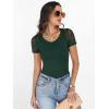 imageANRABESS Women Short Sleeve V Neck Lace Shirts Ribbed Knit Fitted Basic Tee Top 2026 Summer Casual TShirts Going Out OutfitsDeep Green