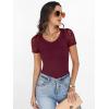 imageANRABESS Women Short Sleeve V Neck Lace Shirts Ribbed Knit Fitted Basic Tee Top 2026 Summer Casual TShirts Going Out OutfitsDeep Red