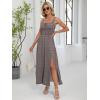 imageANRABESS Women Summer Casual Floral Printed Square Neck Sleeveless Straps Elastic Waist Slit Beach Vacation Maxi DressBrown Floral