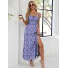 imageANRABESS Women Summer Casual Floral Printed Square Neck Sleeveless Straps Elastic Waist Slit Beach Vacation Maxi DressFloral Blue