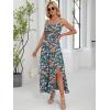 imageANRABESS Women Summer Casual Floral Printed Square Neck Sleeveless Straps Elastic Waist Slit Beach Vacation Maxi DressFloral Teal