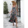 imageANRABESS Women Summer Casual Floral Printed Square Neck Sleeveless Straps Elastic Waist Slit Beach Vacation Maxi DressFloral Teal