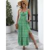 imageANRABESS Women Summer Casual Floral Printed Square Neck Sleeveless Straps Elastic Waist Slit Beach Vacation Maxi DressGreen Floral