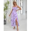 imageANRABESS Women Summer Casual Floral Printed Square Neck Sleeveless Straps Elastic Waist Slit Beach Vacation Maxi DressLight Purple Floral