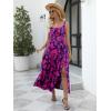 imageANRABESS Women Summer Casual Floral Printed Square Neck Sleeveless Straps Elastic Waist Slit Beach Vacation Maxi DressNavy Hot Pink Floral
