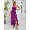 imageANRABESS Women Summer Casual Floral Printed Square Neck Sleeveless Straps Elastic Waist Slit Beach Vacation Maxi DressNavy Hot Pink Floral