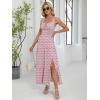 imageANRABESS Women Summer Casual Floral Printed Square Neck Sleeveless Straps Elastic Waist Slit Beach Vacation Maxi DressPink White