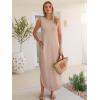 imageANRABESS Women Summer Casual Maxi Sundress Sleeveless Loose Split 2026 Trendy Tank Shirt Long Dress Beach Vacation ClothesAlmond
