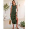 imageANRABESS Women Summer Casual Maxi Sundress Sleeveless Loose Split 2026 Trendy Tank Shirt Long Dress Beach Vacation ClothesArmy Green