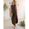 imageANRABESS Women Summer Casual Maxi Sundress Sleeveless Loose Split 2026 Trendy Tank Shirt Long Dress Beach Vacation ClothesBrown