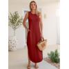 imageANRABESS Women Summer Casual Maxi Sundress Sleeveless Loose Split 2026 Trendy Tank Shirt Long Dress Beach Vacation ClothesDark Red