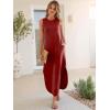 imageANRABESS Women Summer Casual Maxi Sundress Sleeveless Loose Split 2026 Trendy Tank Shirt Long Dress Beach Vacation ClothesDark Red