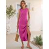 imageANRABESS Women Summer Casual Maxi Sundress Sleeveless Loose Split 2026 Trendy Tank Shirt Long Dress Beach Vacation ClothesHot Pink