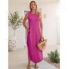 imageANRABESS Women Summer Casual Maxi Sundress Sleeveless Loose Split 2026 Trendy Tank Shirt Long Dress Beach Vacation ClothesHot Pink