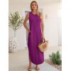 imageANRABESS Women Summer Casual Maxi Sundress Sleeveless Loose Split 2026 Trendy Tank Shirt Long Dress Beach Vacation ClothesPurple Red