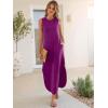 imageANRABESS Women Summer Casual Maxi Sundress Sleeveless Loose Split 2026 Trendy Tank Shirt Long Dress Beach Vacation ClothesPurple Red