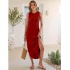 imageANRABESS Women Summer Casual Maxi Sundress Sleeveless Loose Split 2026 Trendy Tank Shirt Long Dress Beach Vacation ClothesRed