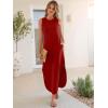 imageANRABESS Women Summer Casual Maxi Sundress Sleeveless Loose Split 2026 Trendy Tank Shirt Long Dress Beach Vacation ClothesRed