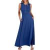 imageANRABESS Women Summer Casual Sleeveless Maxi Sundress Button Fit amp Flare ALine Flowy Long Dresses 2026 Beach OutfitsDeep Blue