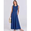 imageANRABESS Women Summer Casual Sleeveless Maxi Sundress Button Fit amp Flare ALine Flowy Long Dresses 2026 Beach OutfitsDeep Blue