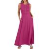 imageANRABESS Women Summer Casual Sleeveless Maxi Sundress Button Fit amp Flare ALine Flowy Long Dresses 2026 Beach OutfitsHot Pink