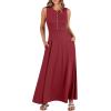 imageANRABESS Women Summer Casual Sleeveless Maxi Sundress Button Fit amp Flare ALine Flowy Long Dresses 2026 Beach OutfitsWine Red