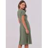 imageANRABESS Women Summer Dress Casual Short Sleeve V Neck ALine Knee Length Pleated Flowy 2026 Fashion Midi Dresses with PocketArmy Green