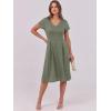 imageANRABESS Women Summer Dress Casual Short Sleeve V Neck ALine Knee Length Pleated Flowy 2026 Fashion Midi Dresses with PocketArmy Green