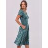 imageANRABESS Women Summer Dress Casual Short Sleeve V Neck ALine Knee Length Pleated Flowy 2026 Fashion Midi Dresses with PocketBlack Blue Floral