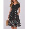 imageANRABESS Women Summer Dress Casual Short Sleeve V Neck ALine Knee Length Pleated Flowy 2026 Fashion Midi Dresses with PocketBlack Floral