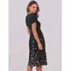imageANRABESS Women Summer Dress Casual Short Sleeve V Neck ALine Knee Length Pleated Flowy 2026 Fashion Midi Dresses with PocketBlack Floral