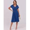 imageANRABESS Women Summer Dress Casual Short Sleeve V Neck ALine Knee Length Pleated Flowy 2026 Fashion Midi Dresses with PocketDark Blue