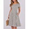 imageANRABESS Women Summer Dress Casual Short Sleeve V Neck ALine Knee Length Pleated Flowy 2026 Fashion Midi Dresses with PocketKhaki Polka Dot